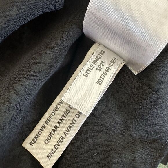 Madewell Top Women XXS Faux Wrap Ruffle Peplum Dark Green Floral Cottagecore - Picture 11 of 12